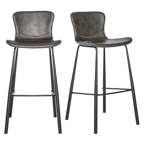Charcoal Gray / Set of 2 Bar Stools