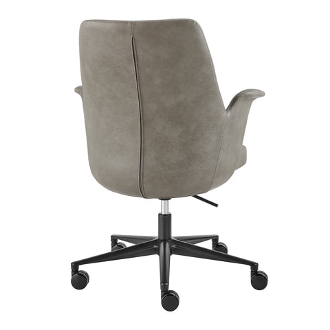 Eurostyle Lise Leatherette Office Chair with Flared Arms and Gas Lift, Gray