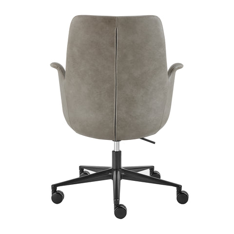 Eurostyle Lise Leatherette Office Chair with Flared Arms and Gas Lift, Gray