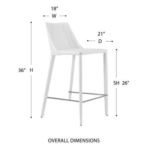 White (Seat Height: 26) / 36 Counter Stool