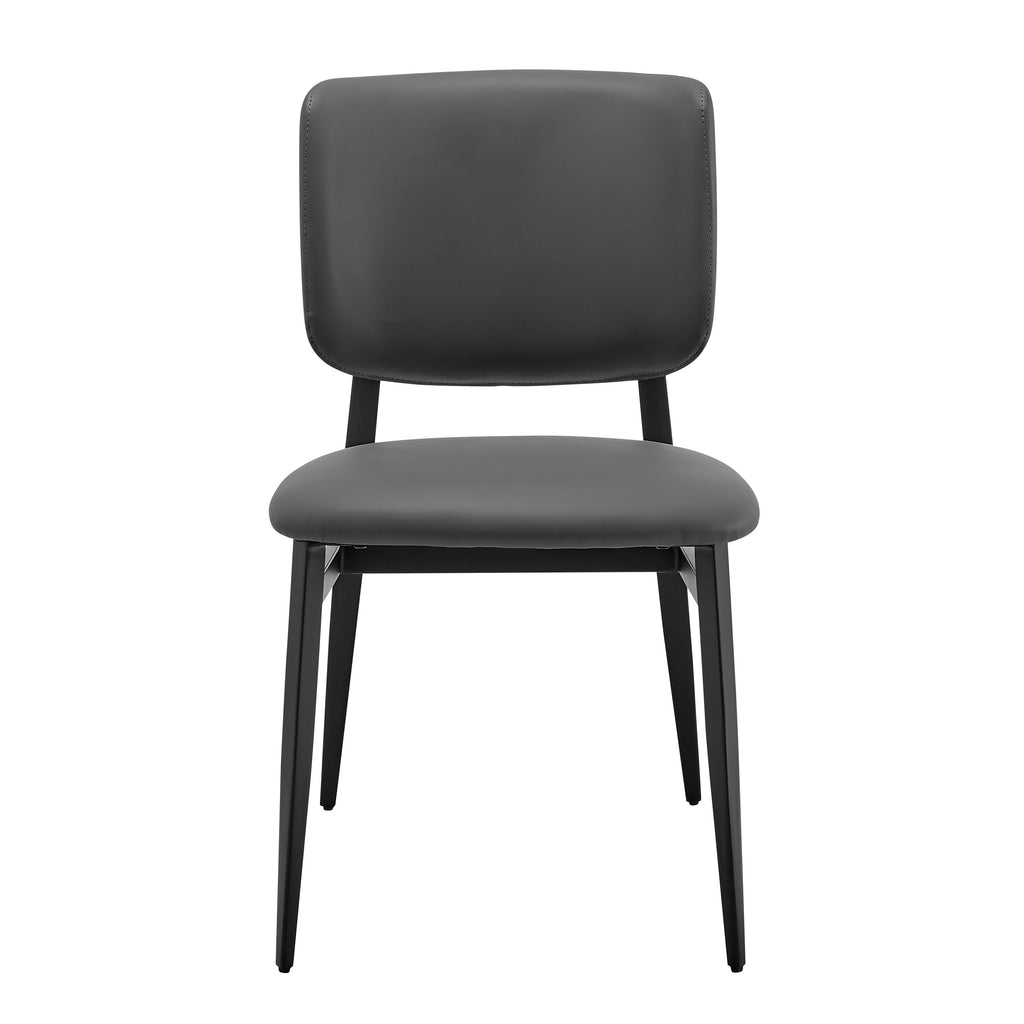 Gray Leatherette / Leatherette Side Dining Chair