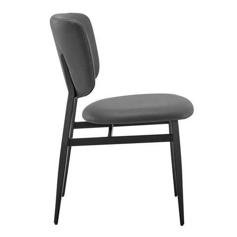 Gray Leatherette / Leatherette Side Dining Chair