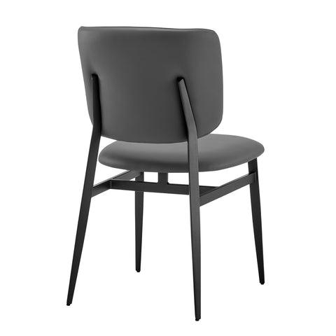 Gray Leatherette / Leatherette Side Dining Chair