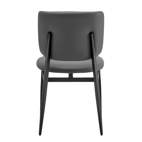 Gray Leatherette / Leatherette Side Dining Chair
