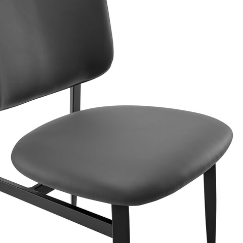 Gray Leatherette / Leatherette Side Dining Chair