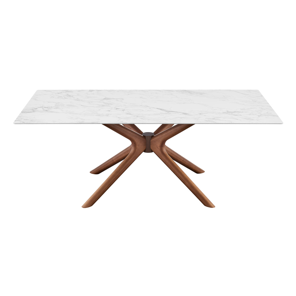 Eurostyle Maurice 79 Inch Ceramic Dining Table for 8 with Walnut Ash Base