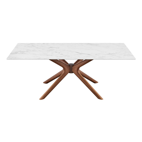 Eurostyle Maurice 79 Inch Ceramic Dining Table for 8 with Walnut Ash Base