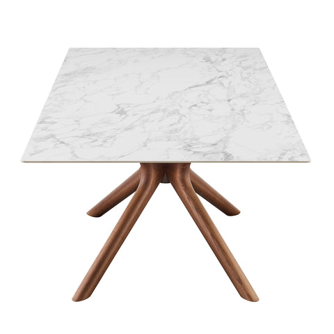Eurostyle Maurice 79 Inch Ceramic Dining Table for 8 with Walnut Ash Base