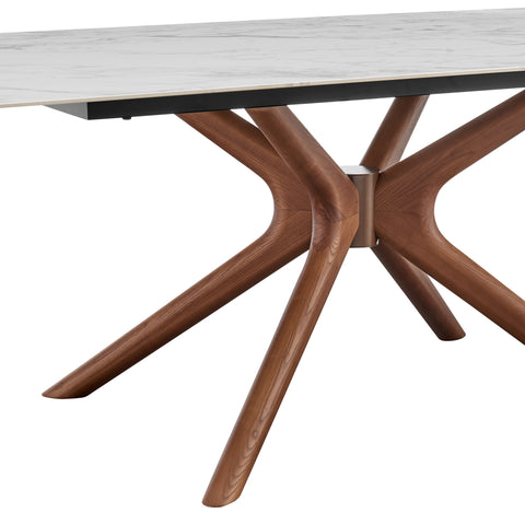 Eurostyle Maurice 79 Inch Ceramic Dining Table for 8 with Walnut Ash Base