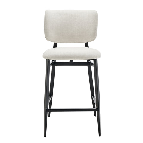 Beige Fabric / Upholstered Counter Stool