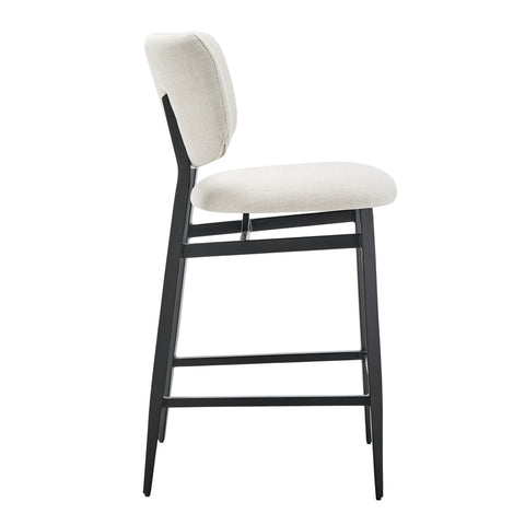 Beige Fabric / Upholstered Counter Stool