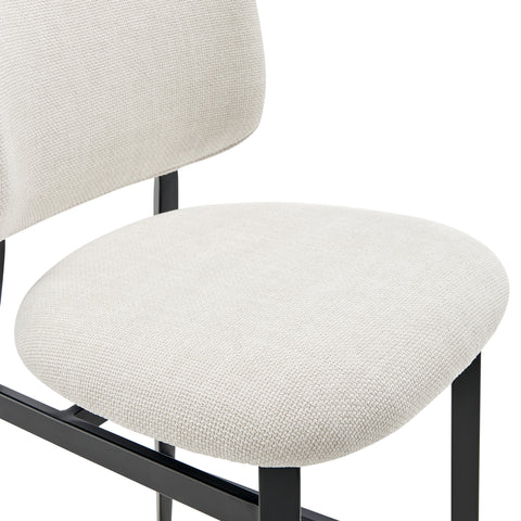 Beige Fabric / Upholstered Counter Stool