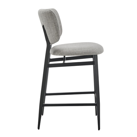 Gray Fabric / Upholstered Counter Stool
