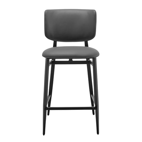 Gray Leatherette / Upholstered Counter Stool