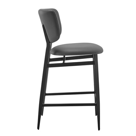 Gray Leatherette / Upholstered Counter Stool