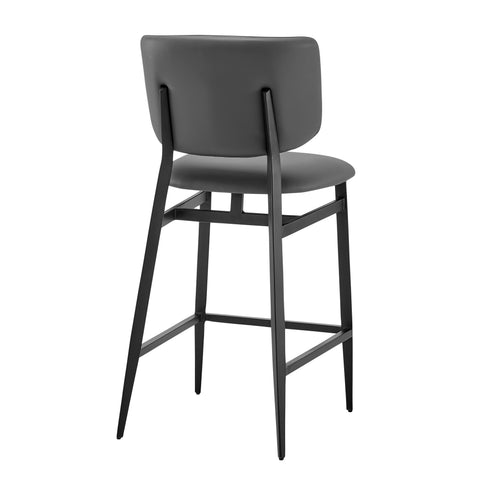 Gray Leatherette / Upholstered Counter Stool