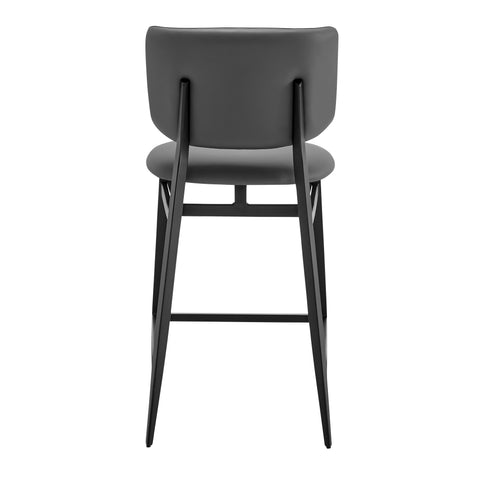 Gray Leatherette / Upholstered Counter Stool