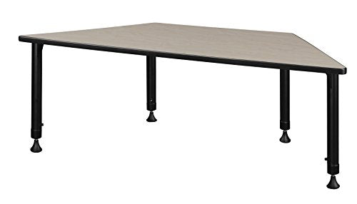 66" x 30" Trapezoid Height Adjustable Classroom Table- Maple