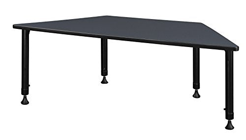 66" x 30" Trapezoid Height Adjustable Classroom Table- Grey