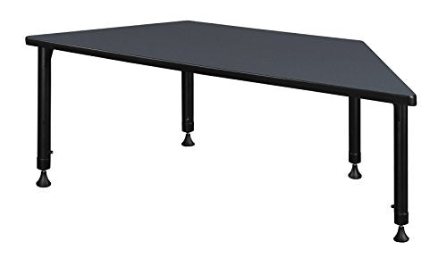 72" x 30" Trapezoid Height Adjustable Classroom Table- Grey