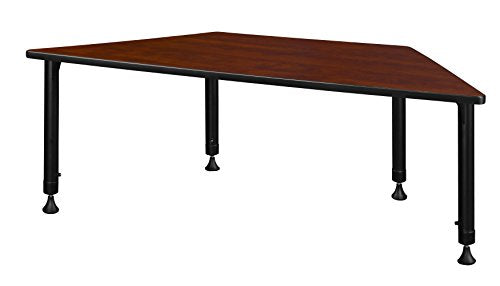 66" x 30" Trapezoid Height Adjustable Classroom Table- Cherry