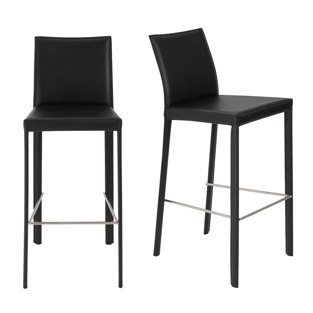 Black / Set of 2 Bar Stools