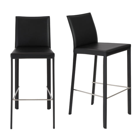 Black / Set of 2 Bar Stools