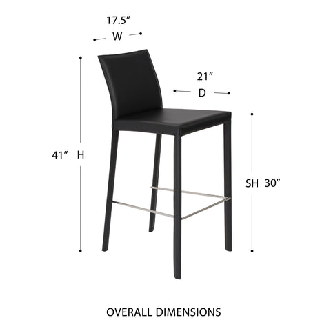 Black / Set of 2 Bar Stools