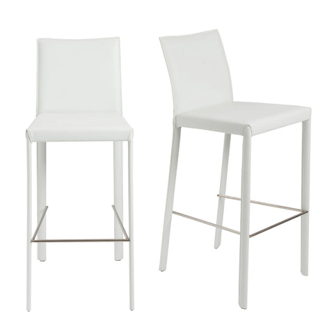 White / Set of 2 Bar Stools