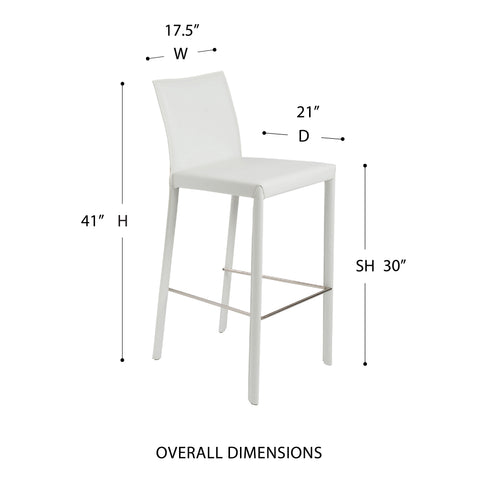White / Set of 2 Bar Stools