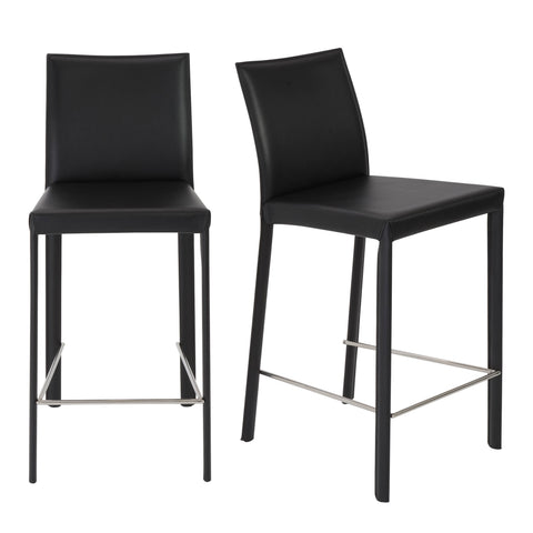 Black / Set of 2 Counter Stools
