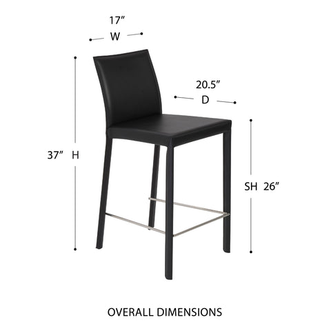 Black / Set of 2 Counter Stools
