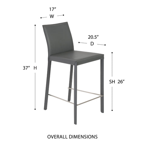 Gray / Set of 2 Counter Stools