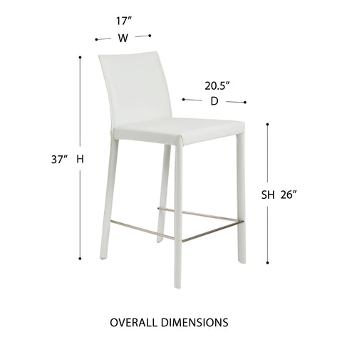 White / Set of 2 Counter Stools