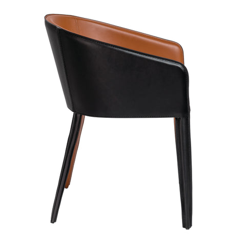 Eurostyle Pallas Regenerated Leather Armchair, Steel Frame, Dark Caramel