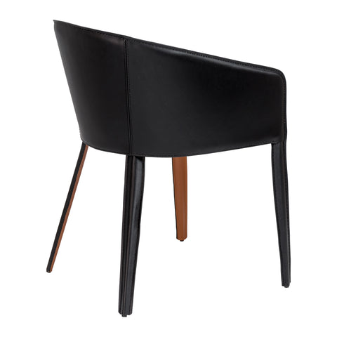 Eurostyle Pallas Regenerated Leather Armchair, Steel Frame, Dark Caramel