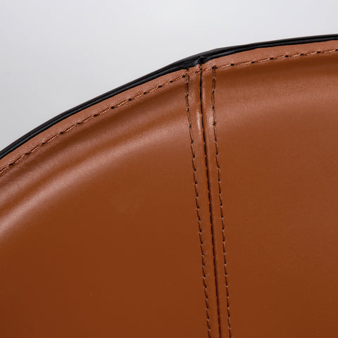 Eurostyle Pallas Regenerated Leather Armchair, Steel Frame, Dark Caramel