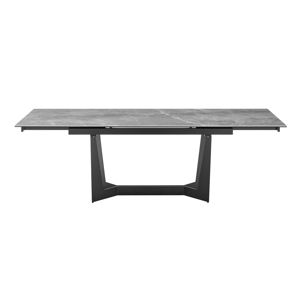 Eurostyle Mateo Extendable Ceramic Dining Table for 10, 63 to 95 Inch, Gray
