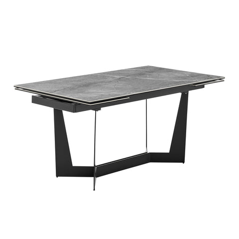 Eurostyle Mateo Extendable Ceramic Dining Table for 10, 63 to 95 Inch, Gray