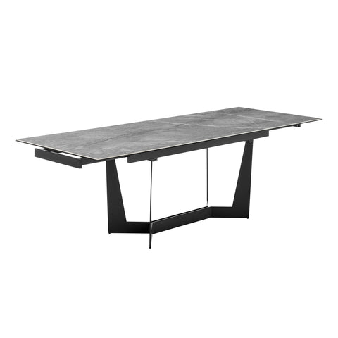 Eurostyle Mateo Extendable Ceramic Dining Table for 10, 63 to 95 Inch, Gray