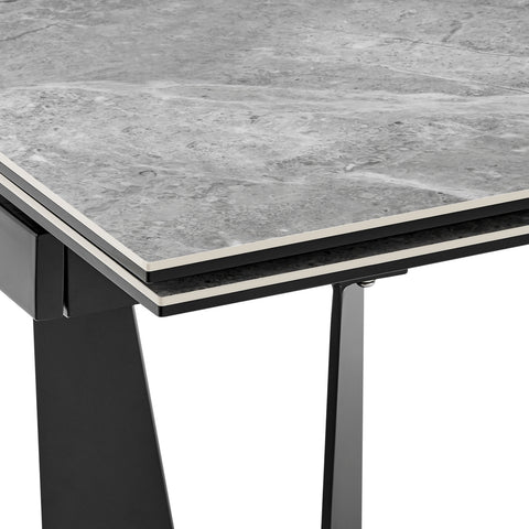 Eurostyle Mateo Extendable Ceramic Dining Table for 10, 63 to 95 Inch, Gray