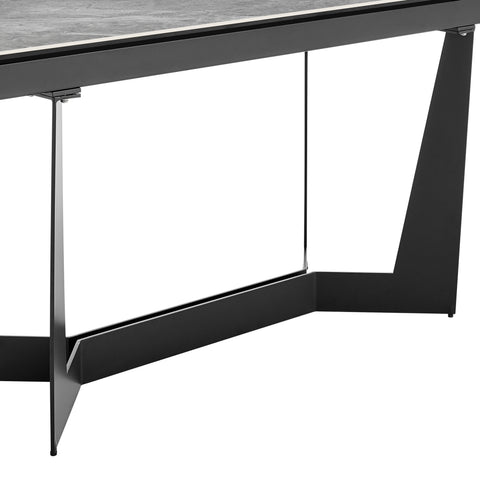 Eurostyle Mateo Extendable Ceramic Dining Table for 10, 63 to 95 Inch, Gray