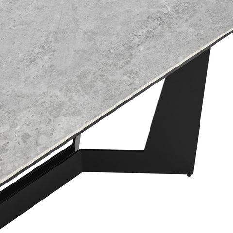 Eurostyle Mateo Extendable Ceramic Dining Table for 10, 63 to 95 Inch, Gray