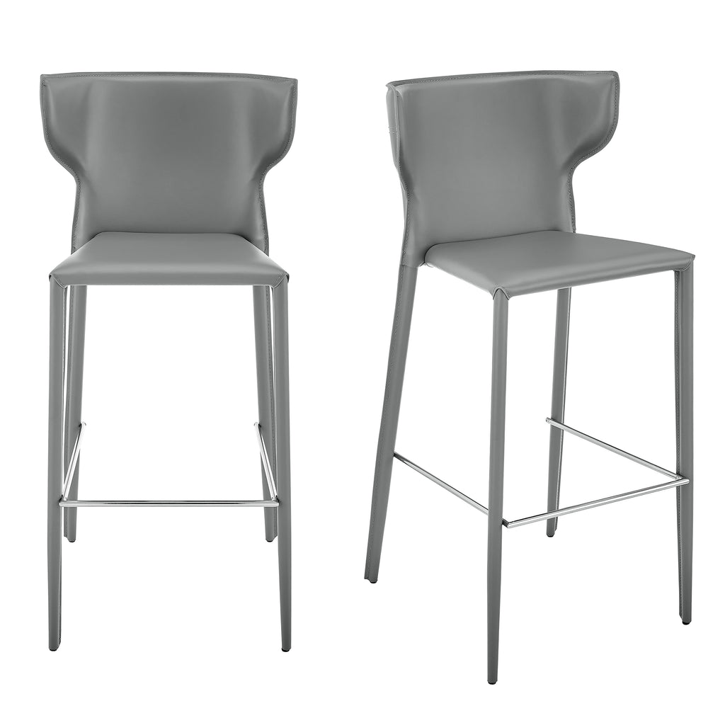 Gray / Set of 2 Bar Stools