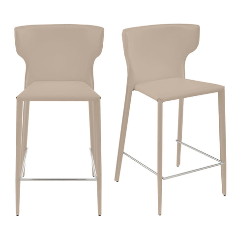Taupe / Set of 2 Counter Stools