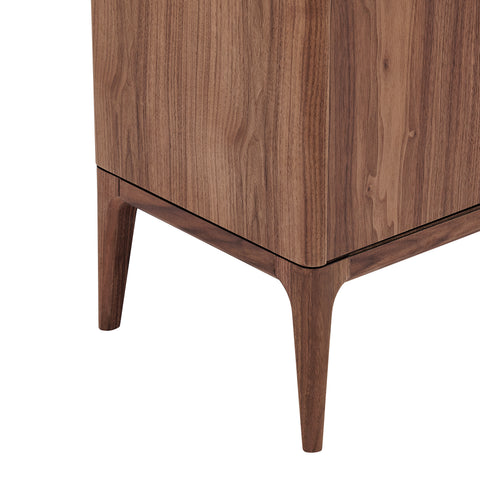 Eurostyle Haldis 71 Inch Ceramic Top Sideboard with Push-Open Doors, Walnut