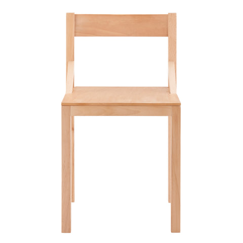 Eurostyle Kelda Solid Beech Wood Dining Chair with Curved Back, Natural