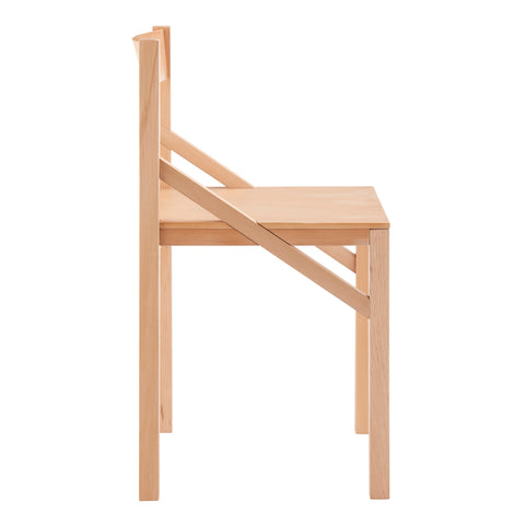 Eurostyle Kelda Solid Beech Wood Dining Chair with Curved Back, Natural