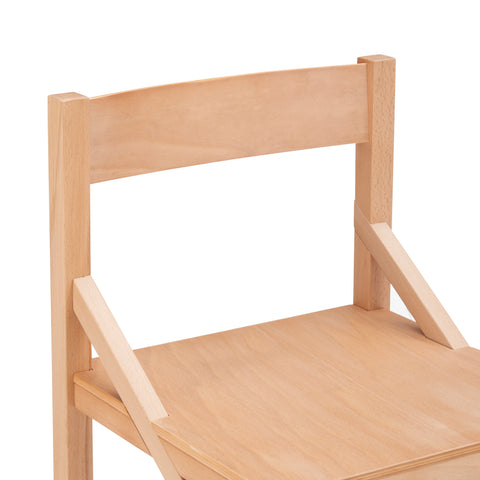 Eurostyle Kelda Solid Beech Wood Dining Chair with Curved Back, Natural