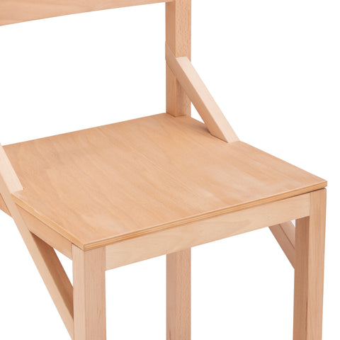 Eurostyle Kelda Solid Beech Wood Dining Chair with Curved Back, Natural